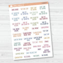 School Related Holiday Script Planner Stickers | F8 | S-038