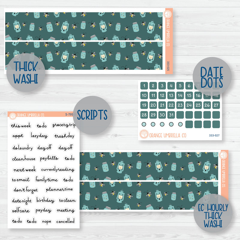 Firefly Summer Night Kit | Weekly Add-On Planner Kit Stickers | Light Up | 333-012