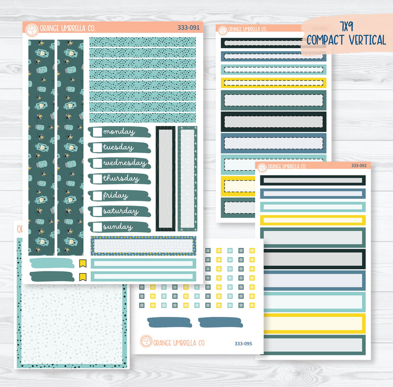 Firefly Summer Night Kit | 7x9 Compact Vertical Planner Kit Stickers | Light Up | 333-091