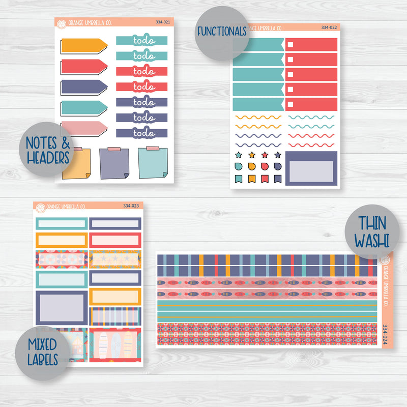 Beachside Vacation Planner Kit | Weekly Add-On Planner Kit Stickers | Feeling Crabby | 334-012