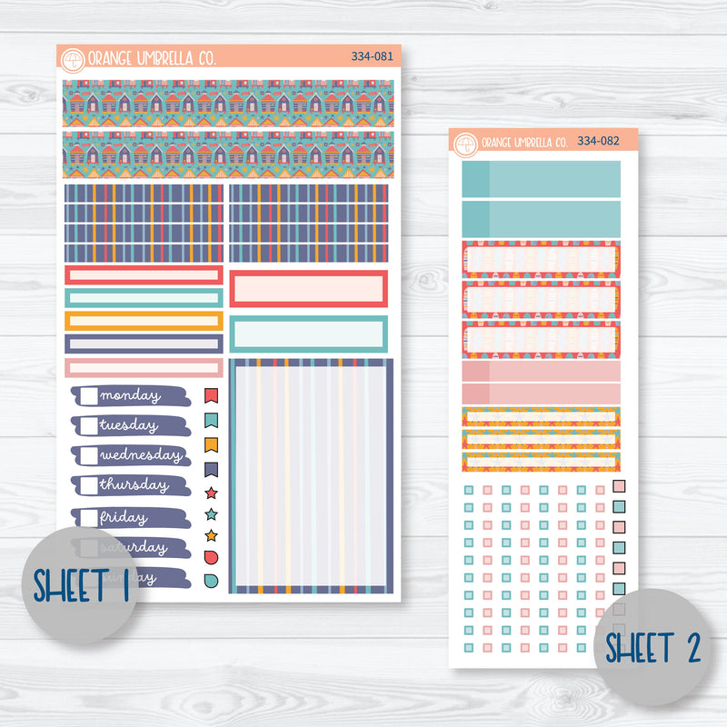 Beachside Vacation Planner Kit | Compact Vertical Planner Kit Stickers for Erin Condren | Feeling Crabby | 334-081