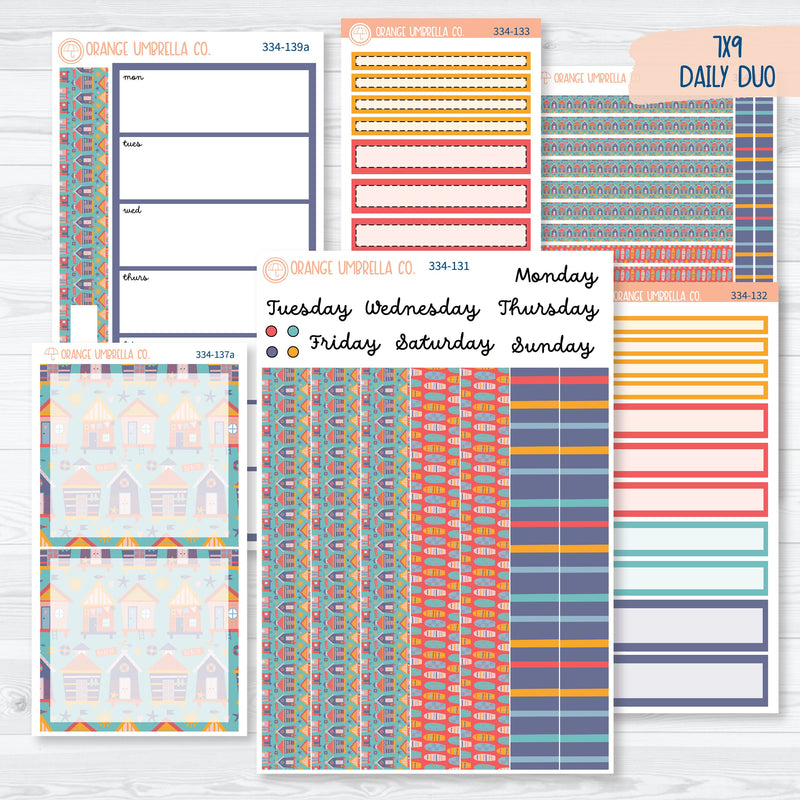 Beachside Vacation Planner Kit | 7x9 Daily Duo Planner Kit Stickers | Feeling Crabby | 334-131