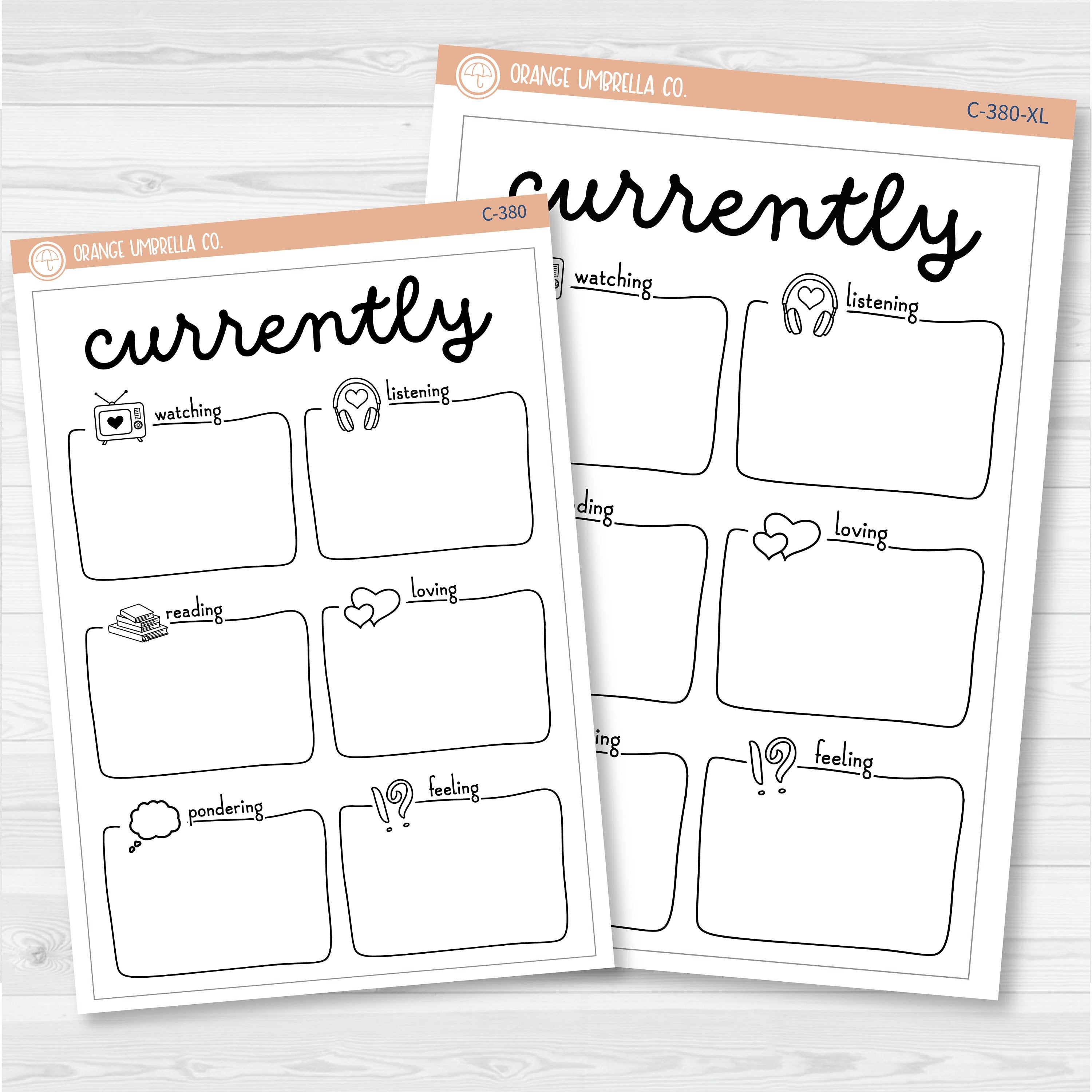 NP-Currently Full Page A5 & 7x9 Deco Planner Stickers Planner Stickers | C-380