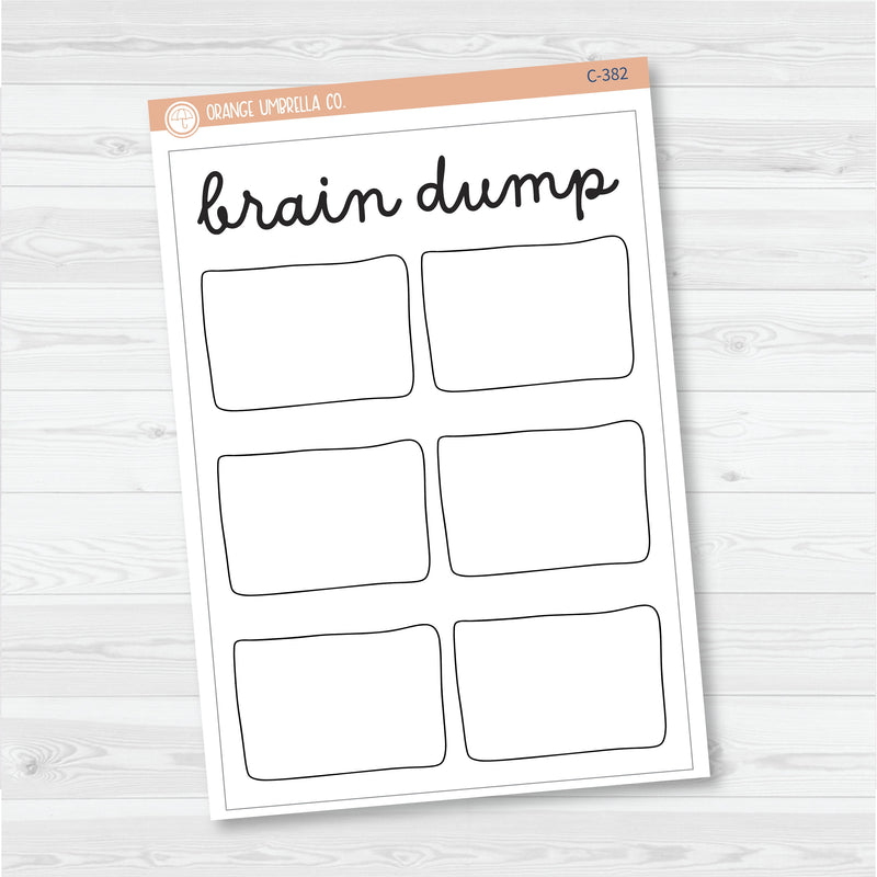 NP-Brain Dump Tracker Full Page A5 & 7x9 Size Deco Planner Stickers | C-382