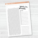 NP-Year In Pixels; January start or July Start Full Page A5 & 7x9 Size Deco Planner Stickers | C-384-385