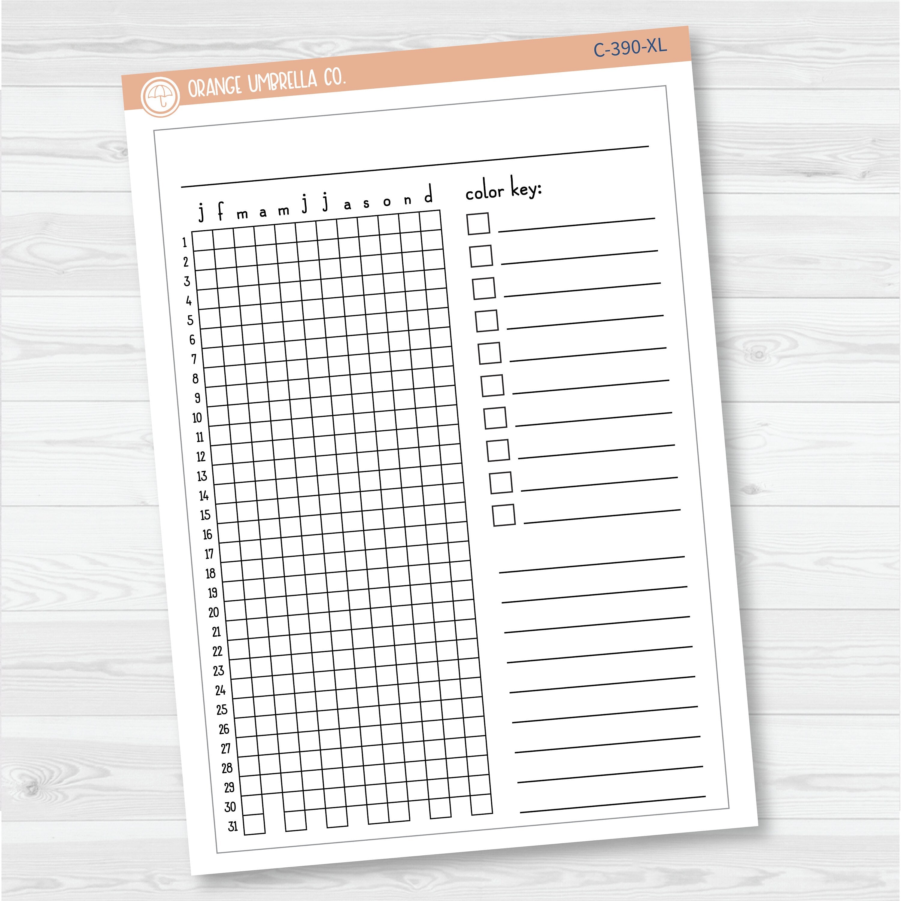 NP-Blank Tracker; January start or July Start Full Page A5 & 7x9 Size Deco Planner Stickers | C-390-391