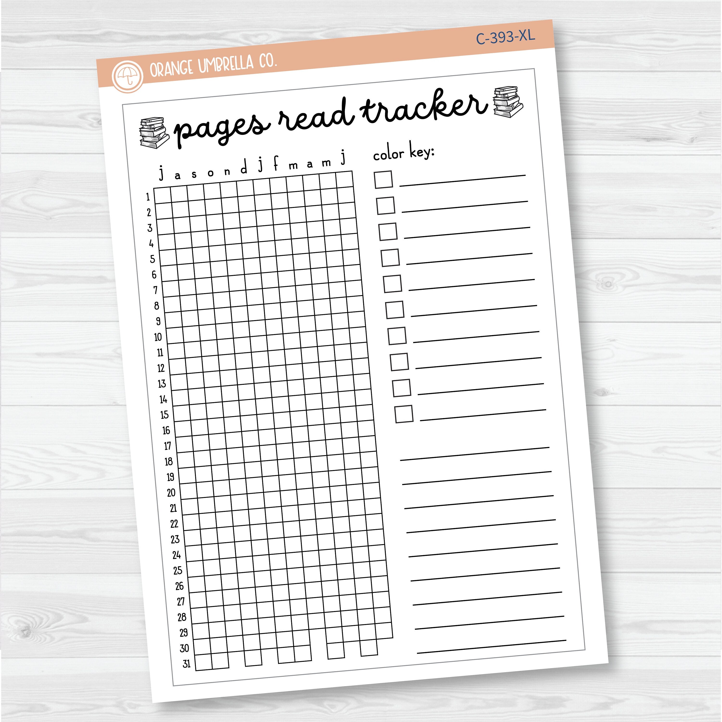NP-Pages Read Tracker In Pixels; January start or July Start Full Page A5 & 7x9 Size Deco Planner Stickers | C-392-393