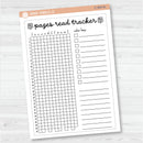 NP-Pages Read Tracker In Pixels; January start or July Start Full Page A5 & 7x9 Size Deco Planner Stickers | C-392-393