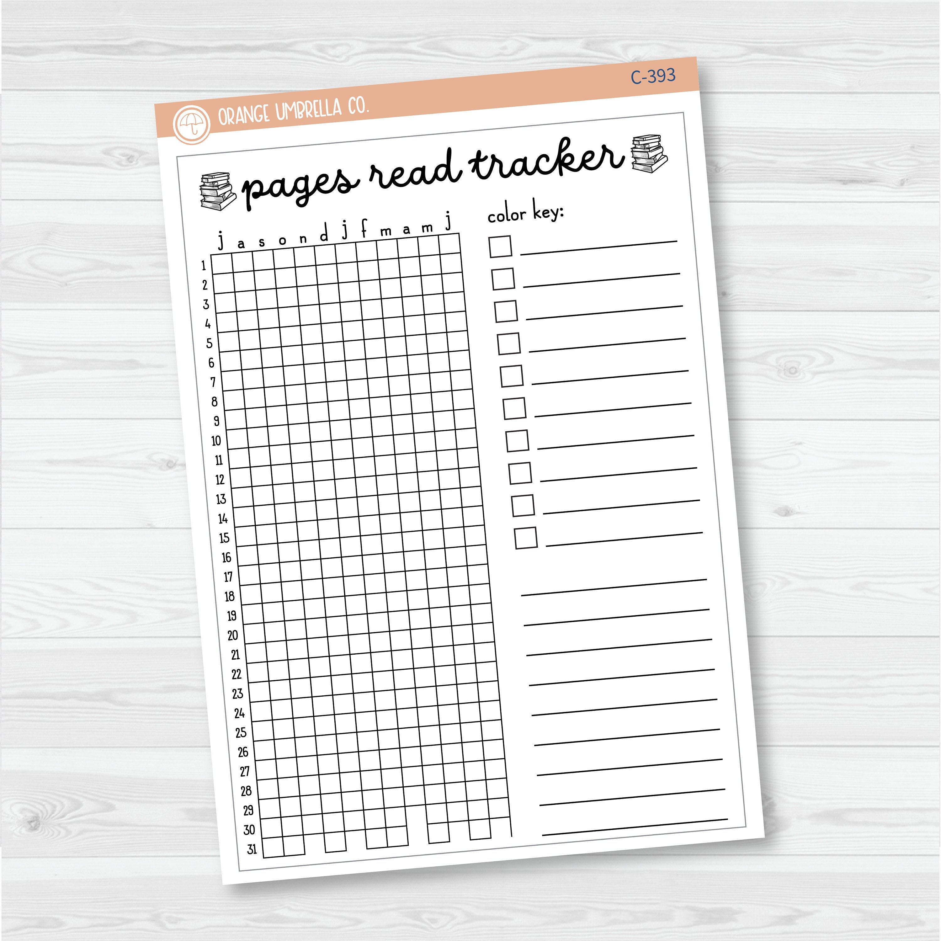 NP-Pages Read Tracker In Pixels; January start or July Start Full Page A5 & 7x9 Size Deco Planner Stickers | C-392-393