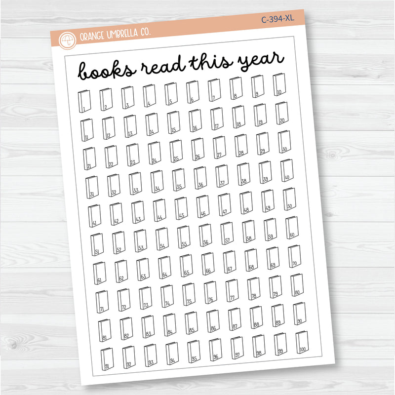 NP-Books Read This Year Full Page A5 & 7x9 Deco Planner Stickers | C-394