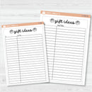 NP-Gift Ideas Tracker Full Page A5 & 7x9 Deco Planner Stickers | C-396