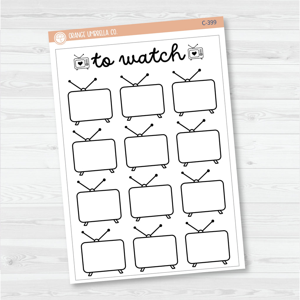 Wathcing Sticker Watching\To WatchTracker Full Page Dashboard | A5 & 7x9 Size Deco Plan