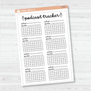 NP-Podcast Tracker Full Page A5 & 7x9 Size Deco Planner Stickers | C-402