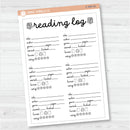 NP-Reading Log Tracker Full Page A5 & 7x9 Size Deco Planner Stickers | C-403