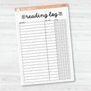 NP-Reading Log With Ratings Tracker Full Page A5 & 7x9 Size Deco Planner Stickers | C-404