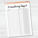 NP-Reading Log with Spicy Rating Tracker Full Page A5 & 7x9 Size Deco Planner Stickers | C-405