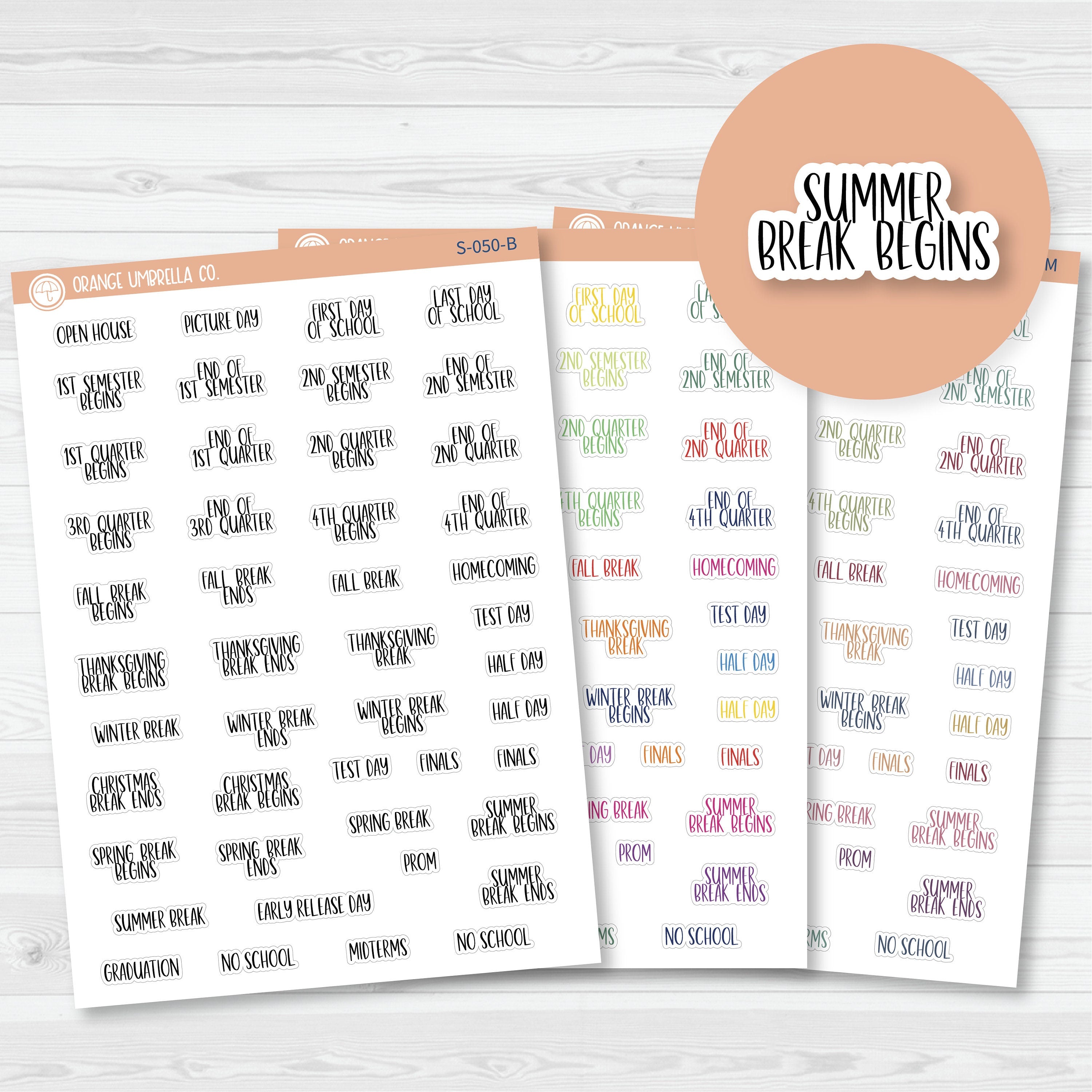 NP-School Related Holiday Mini Script Planner Stickers | F13 | S-050