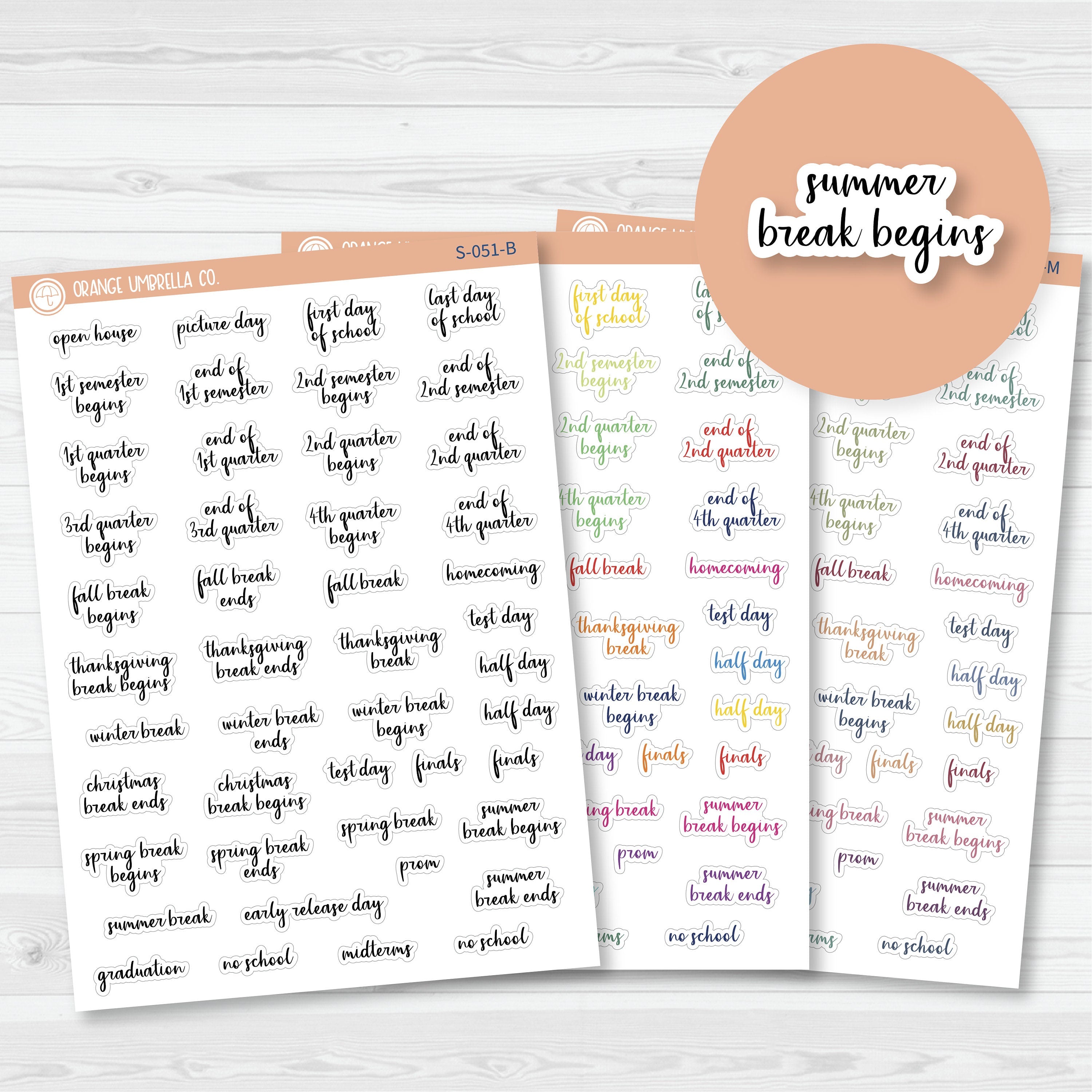 NP-School Related Holiday Script Planner Stickers | F14 | S-051