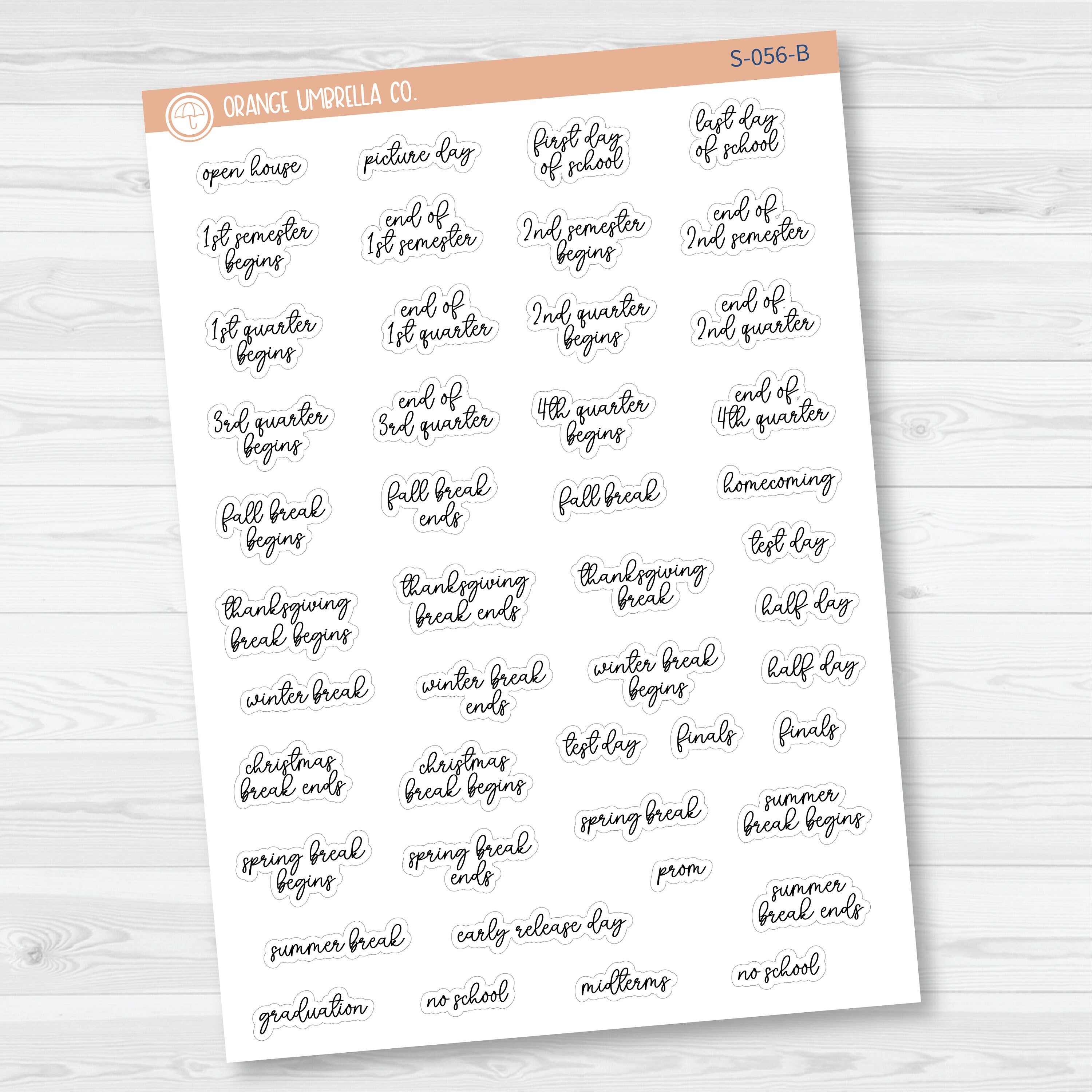 NP-School Related Holiday Mini Script Planner Stickers | F15 | S-056