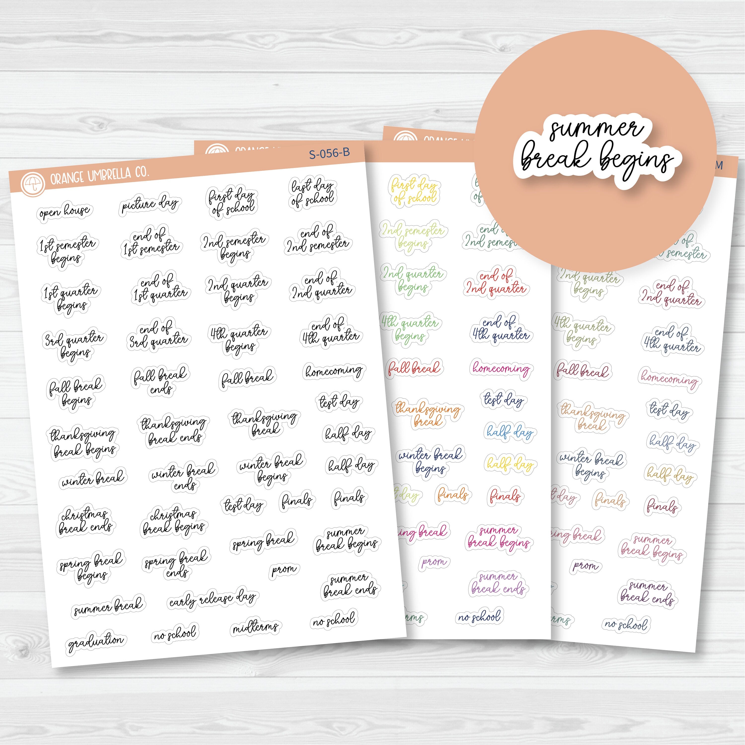 NP-School Related Holiday Mini Script Planner Stickers | F15 | S-056