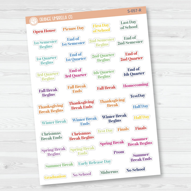 NP-School Related Holiday Script Planner Stickers | F19 | S-057