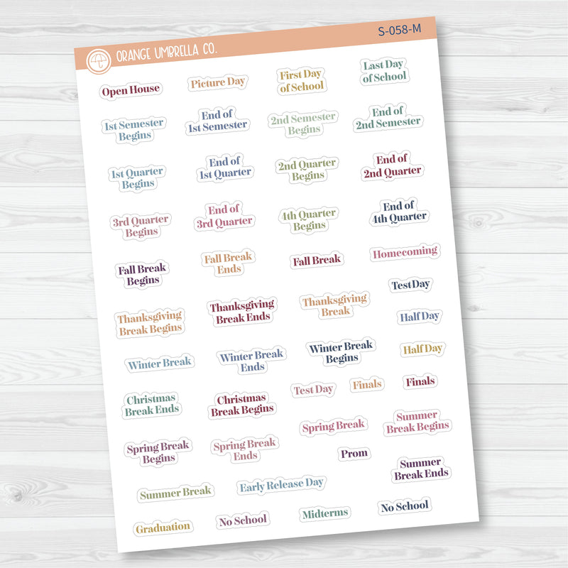 NP-School Related Holiday Mini Script Planner Stickers | F19 | S-058