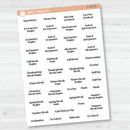 NP-School Related Holiday Mini Script Planner Stickers | F19 | S-058