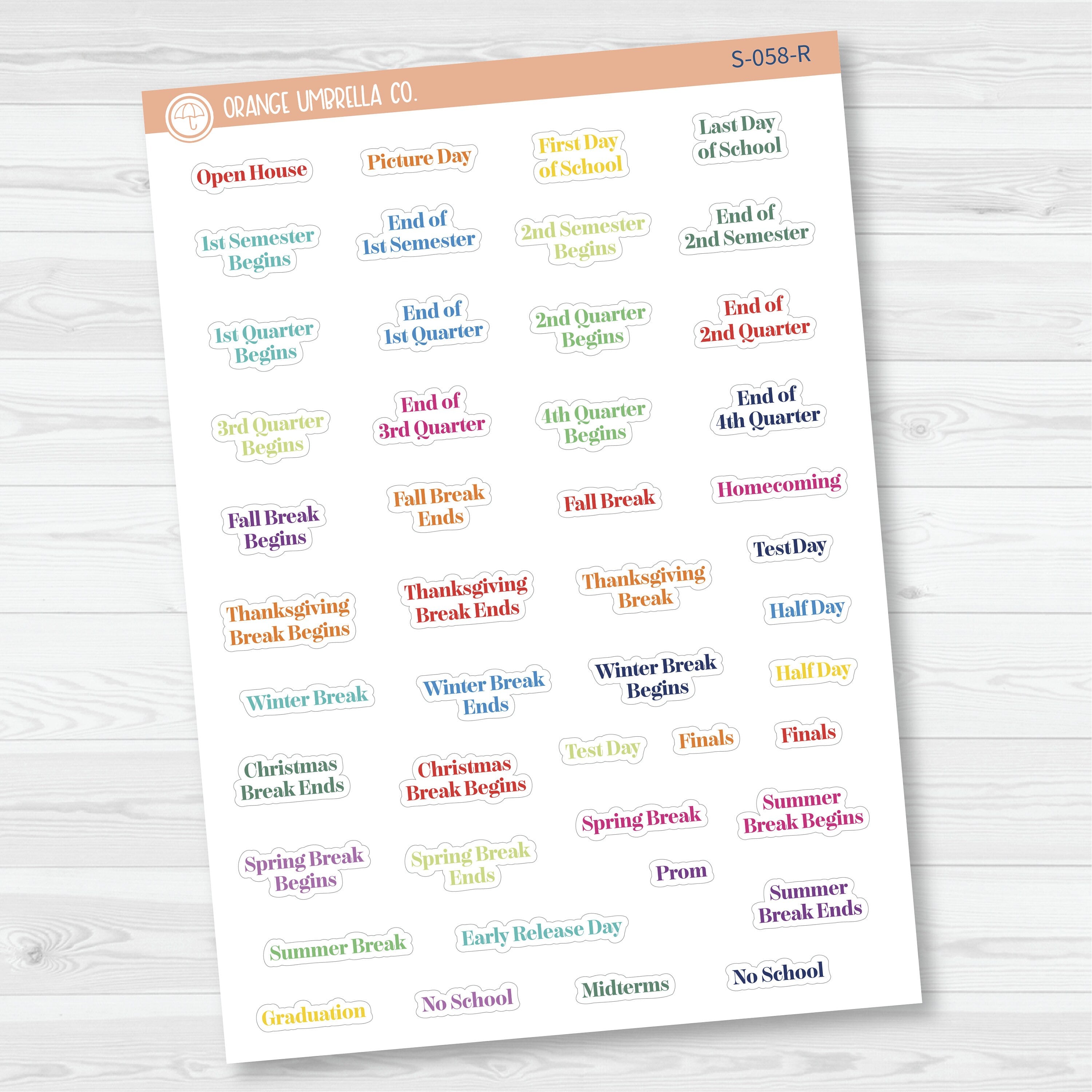 NP-School Related Holiday Mini Script Planner Stickers | F19 | S-058