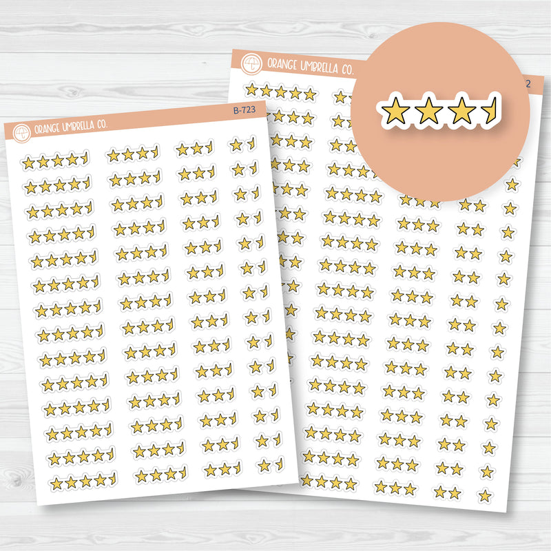 Star\Half Star Rating - Movie and Book Icon Tracker Planner Stickers | B-722 & B-723