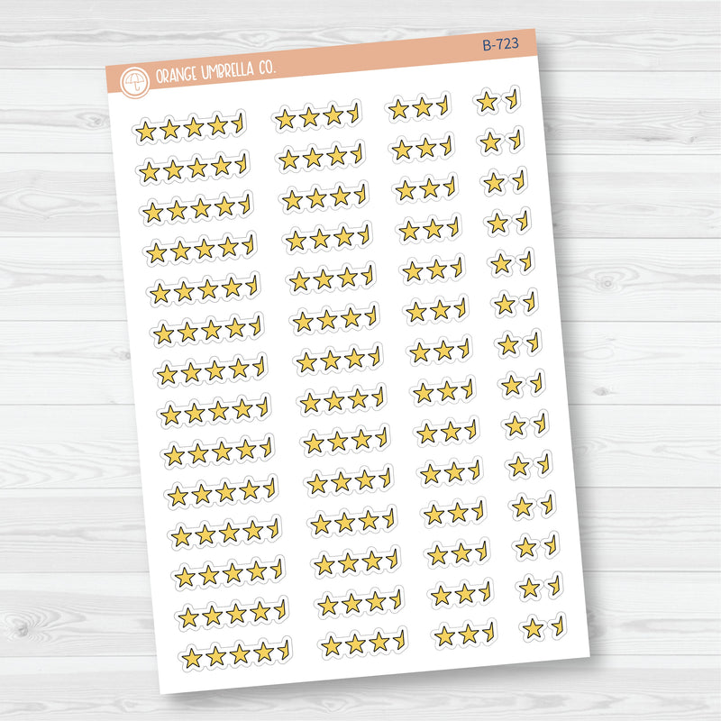 Star\Half Star Rating - Movie and Book Icon Tracker Planner Stickers | B-722 & B-723