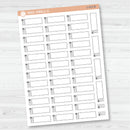 Dashed Meal Planning Stitched Labels Hobonichi Cousin Planner Stickers | L-512