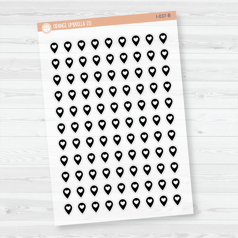 Location Marker Icon Planner Stickers | Clear Matte | I-037-CM