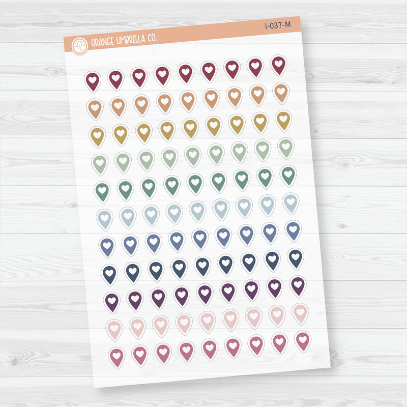 Location Marker Icon Planner Stickers | Clear Matte | I-037-CM