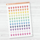 Location marker stickers sheet for planners, location pins, travel icons, functional icon stickers, clear matte.