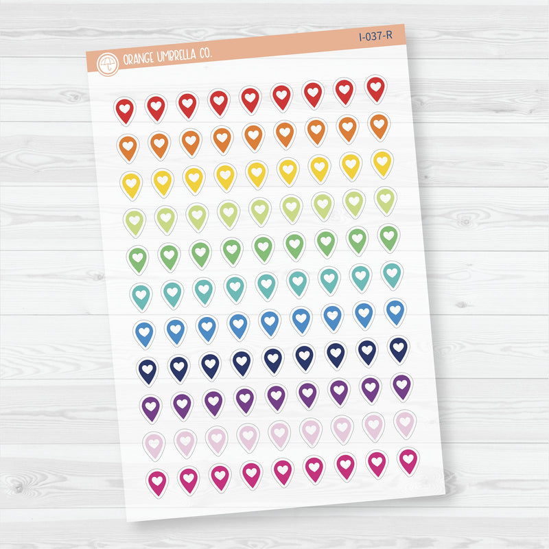 Location Marker Icon Planner Stickers | Clear Matte | I-037-CM