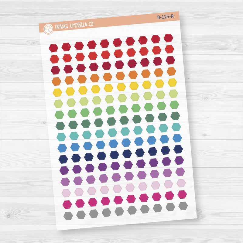 Hexagon - Tiny Planner Stickers | Clear Matte | B-125-CM