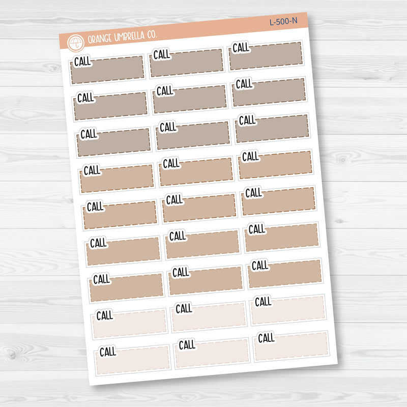 Call Color Stitched Quarter Box Planner Stickers | L-500