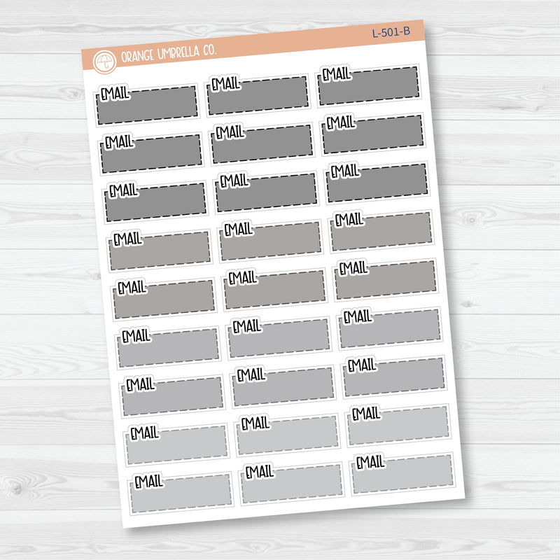 Email\To Email Color Stitched Quarter Box Planner Stickers | L-501