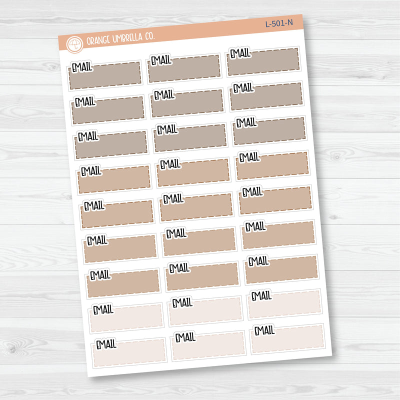 Email\To Email Color Stitched Quarter Box Planner Stickers | L-501