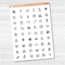 Hand Doodled Holiday Icons | Mini Icon Planner Stickers | I-469