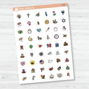 Hand Doodled Holiday Icons | Mini Icon Planner Stickers | I-469