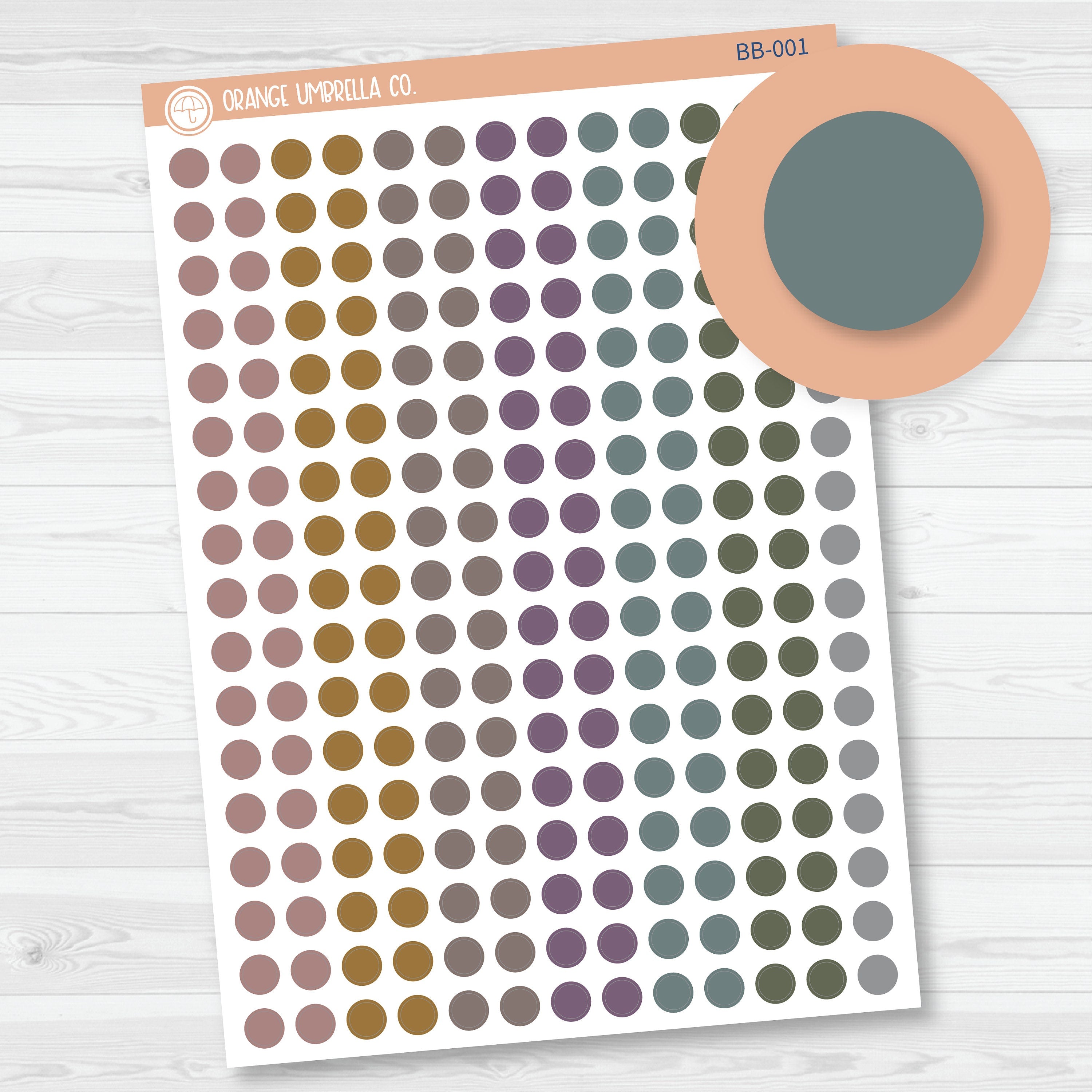 Circle Dot - 6mm Planner Stickers | Erin Condren Bold Blooms Palette | BB-001