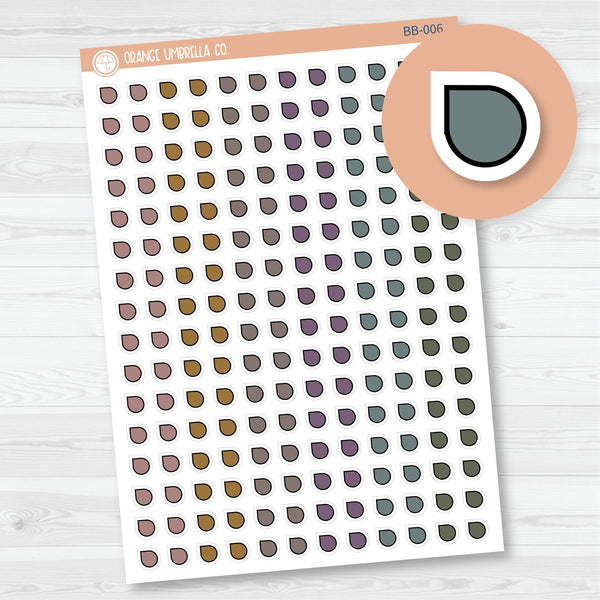 Tiny Tear Drop Flag Planner Stickers from Kits | Erin Condren Bold Blooms Color Palette | BB-006