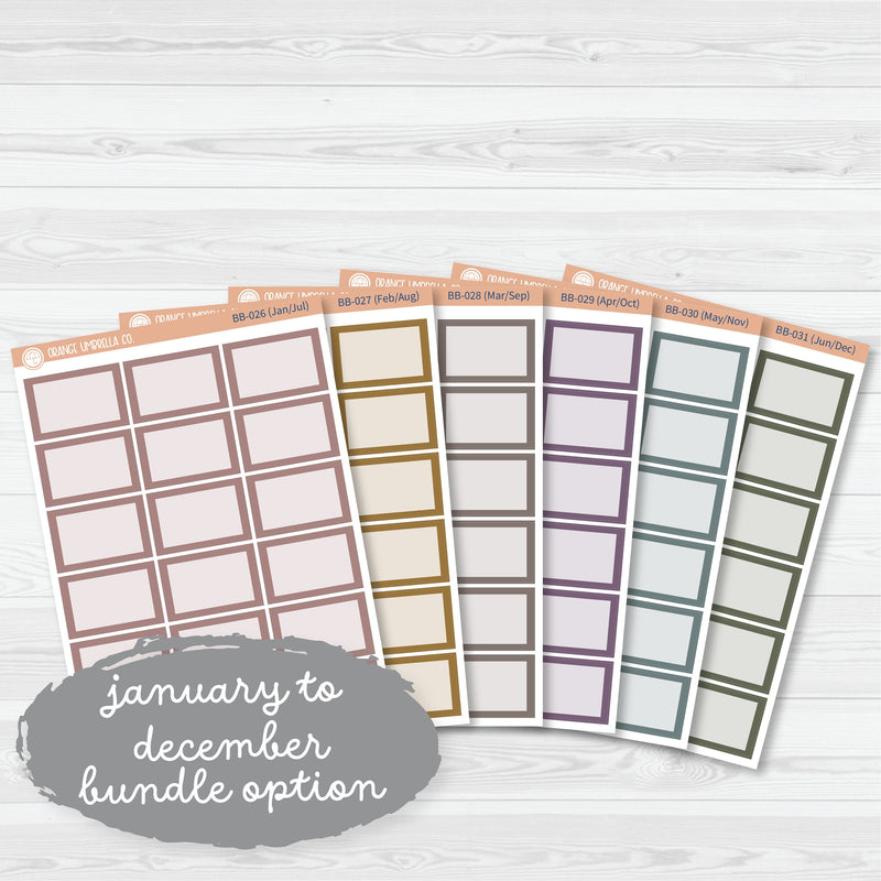 Half Box Label Planner Stickers | Bold Blooms Palette | BB-026-031