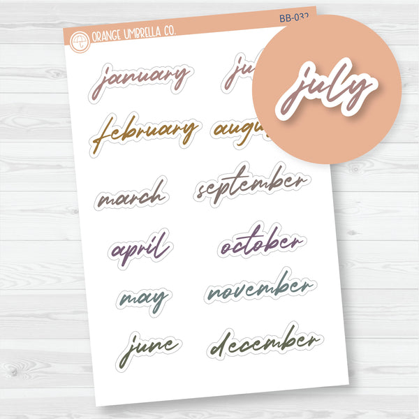 Dashboard Months - A5 & 7x9 | Bold Blooms Palette | BB-032