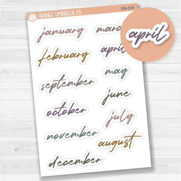 7x9 Months Scripts Bold Blooms for Erin Condren | BB-034