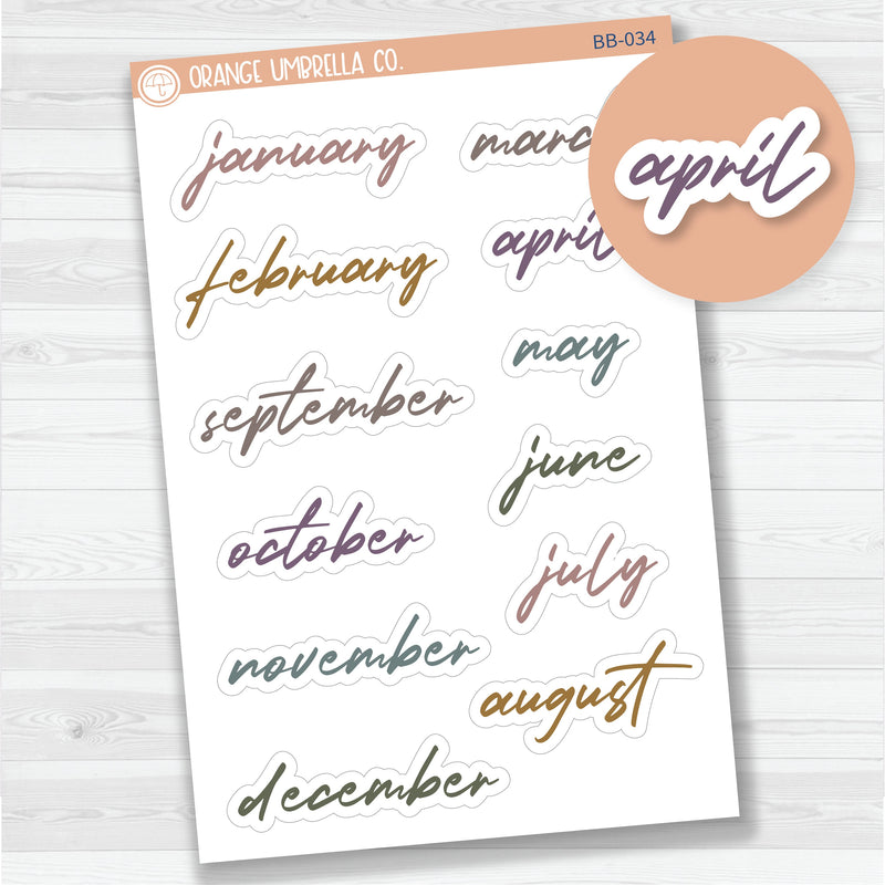 7x9 Months Scripts Bold Blooms for Erin Condren | BB-034