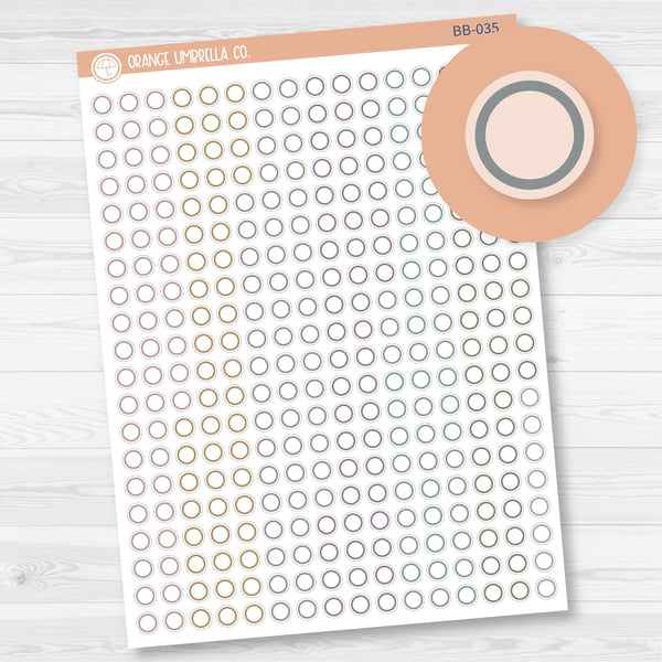 Outline Mini Circle Planner Stickers | Bold Blooms Clear Matte | BB-035-CM