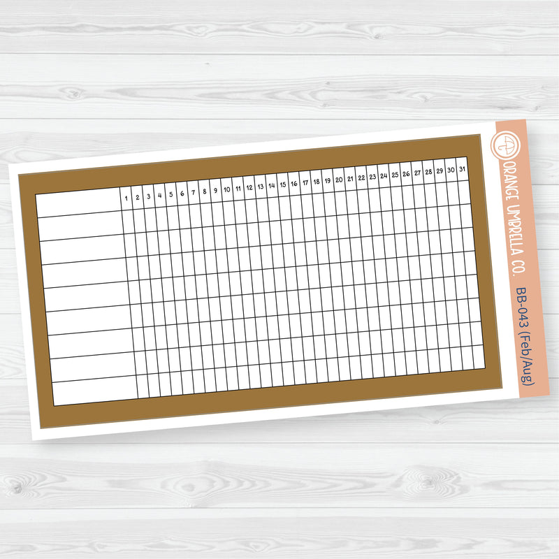 A5 Habit Tracker Dashboard Planner Stickers | Bold Blooms Palette | BB-042-047