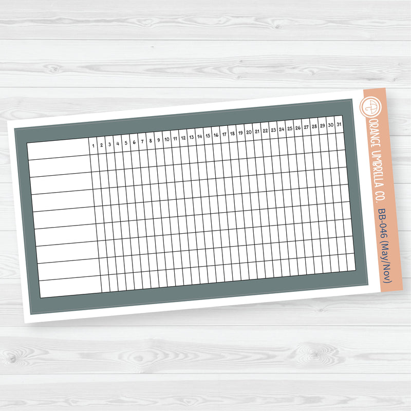 A5 Habit Tracker Dashboard Planner Stickers | Bold Blooms Palette | BB-042-047